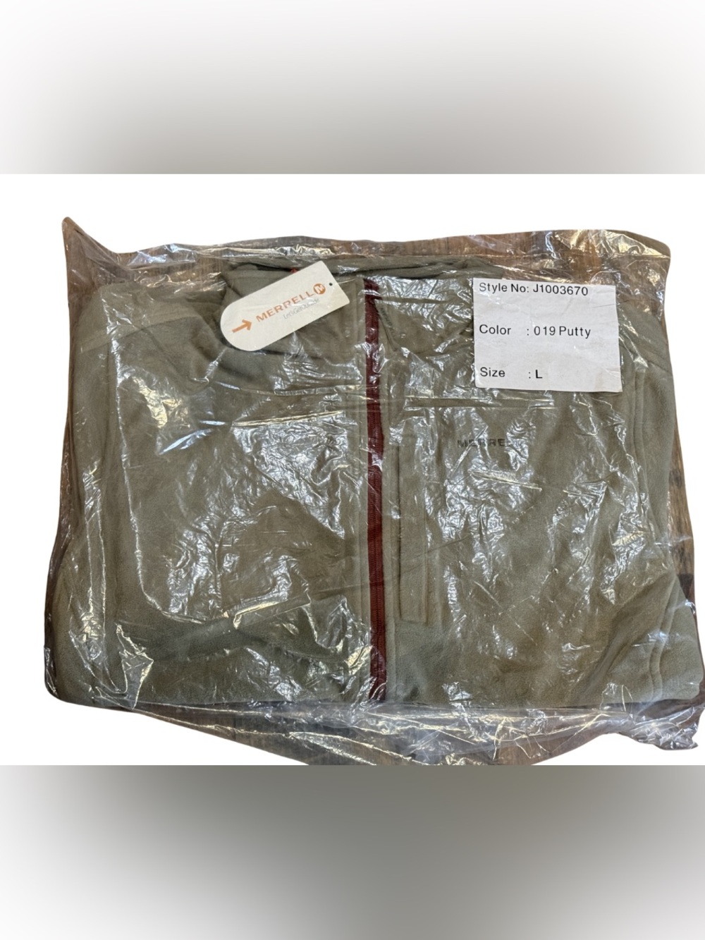 Merrell Women’s Full-Zip Fleece Jacket‎ L Putty NWT Sealed J1003670